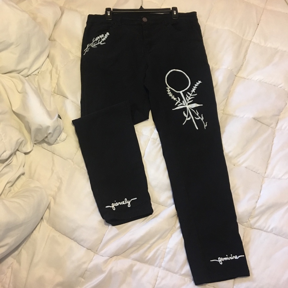 💚PRICE DROP💚 Hand Painted Feminist Dream Jeans